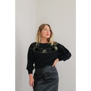 1990's Vintage Andriano Angora Wool Sweater ~ Women's SM MD ~ Evening Oversized